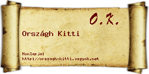 Országh Kitti névjegykártya